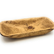 2 Color Options- 17"-20.5" Baguette Dough Bowl, The Barren Decorative Bowl, Table Center Piece Farmhouse Brown Or Rustic White - Ranch Junkie Mercantile LLC