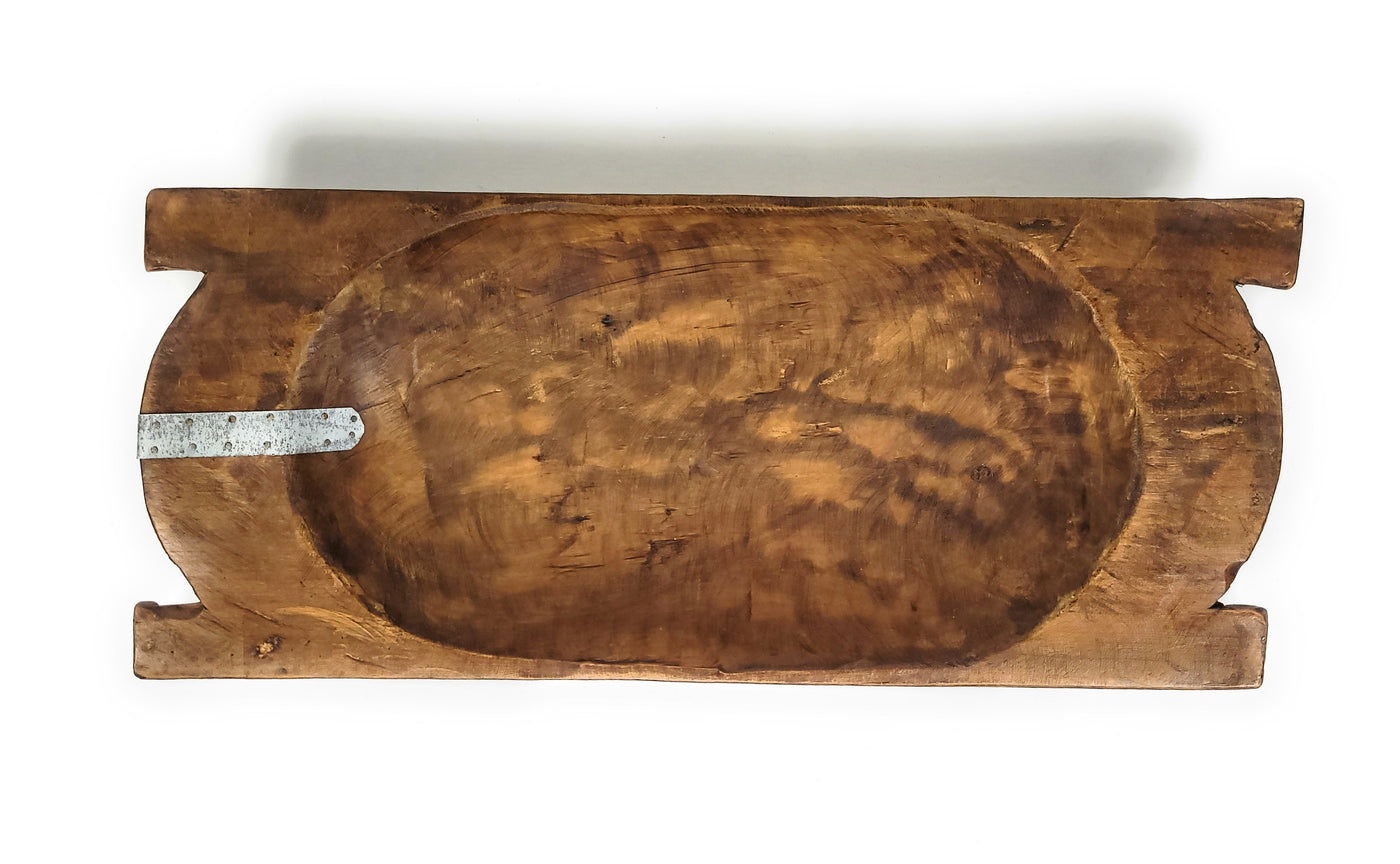 The Industrial Montana Large Dough Bowl Table Center Piece, Decorative Bowl + Moss Balls - Ranch Junkie Mercantile LLC 