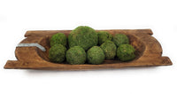 The Industrial Montana Large Dough Bowl Table Center Piece, Decorative Bowl + Moss Balls - Ranch Junkie Mercantile LLC 