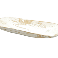 2 Color Options- 17"-20.5" Baguette Dough Bowl, The Barren Decorative Bowl, Table Center Piece Farmhouse Brown Or Rustic White - Ranch Junkie Mercantile LLC