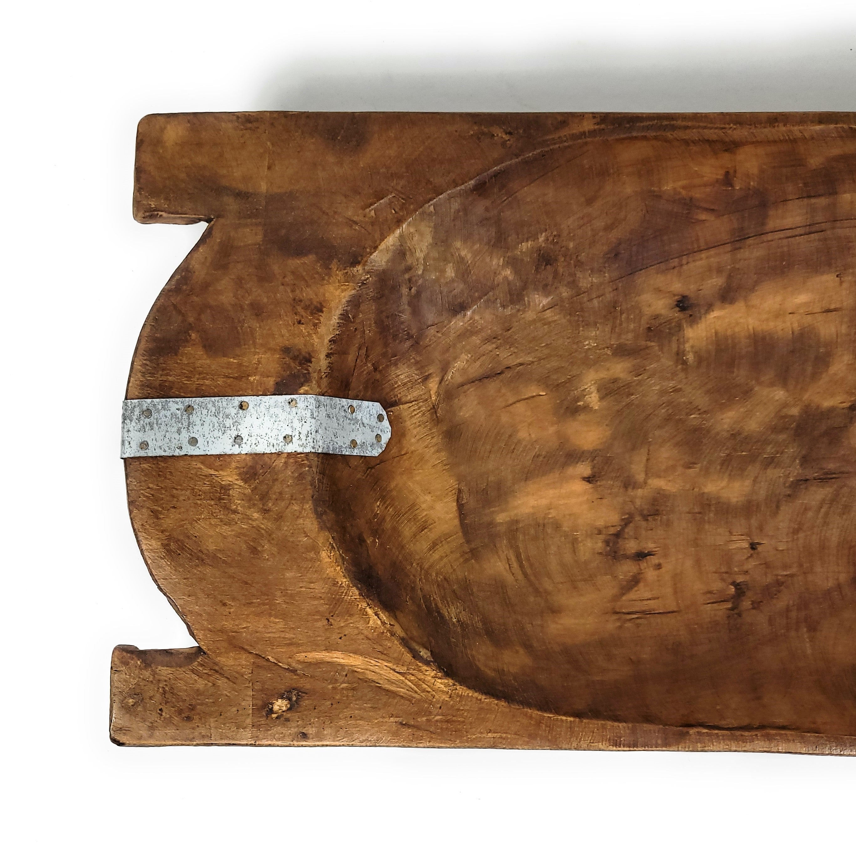 The Industrial Montana Large Dough Bowl Table Center Piece, Decorative Bowl + Moss Balls - Ranch Junkie Mercantile LLC 