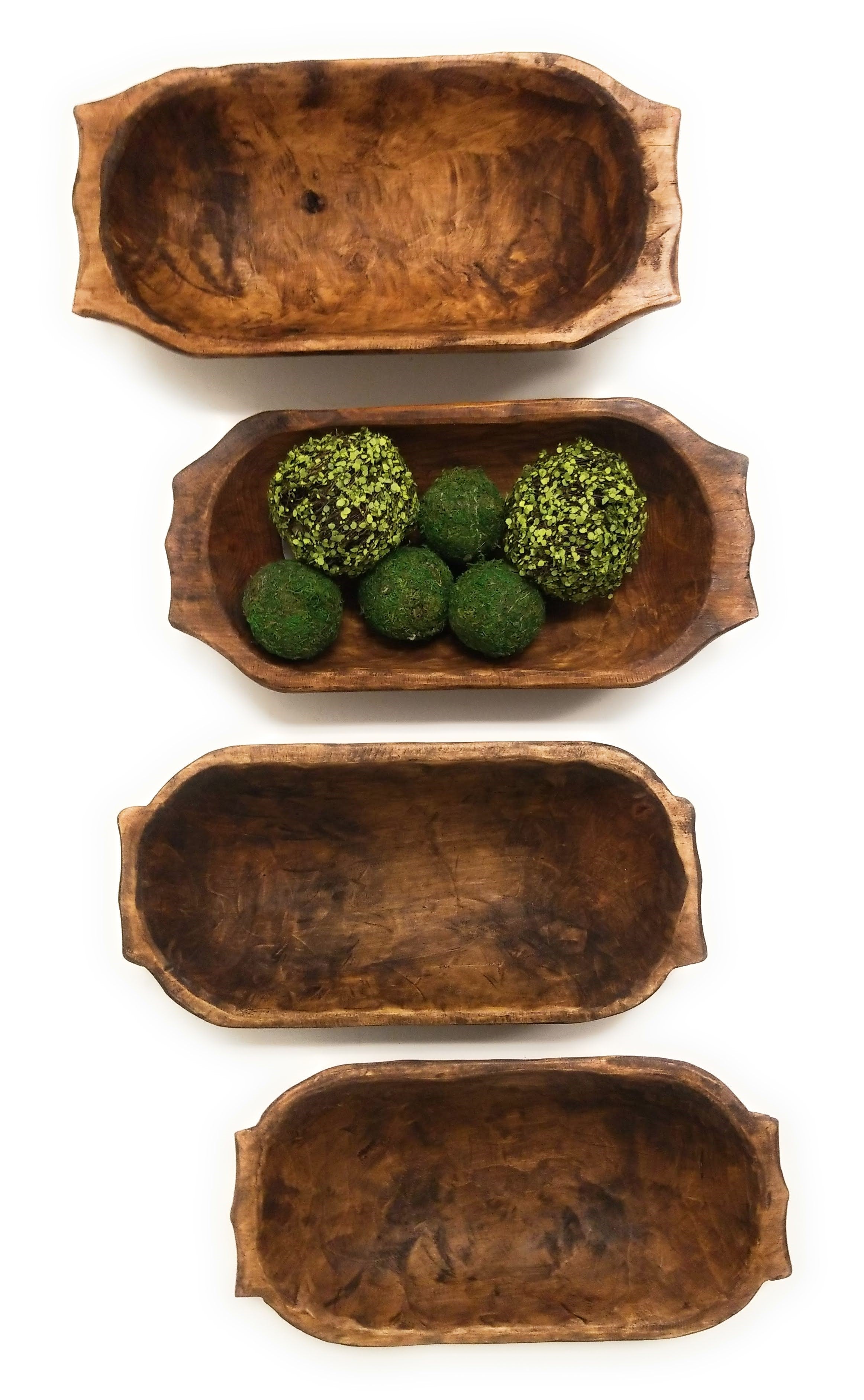 Farmhouse Rustic Dough Bowl With Handles- The Big Horn- Two Sizes - Ranch Junkie Mercantile LLC