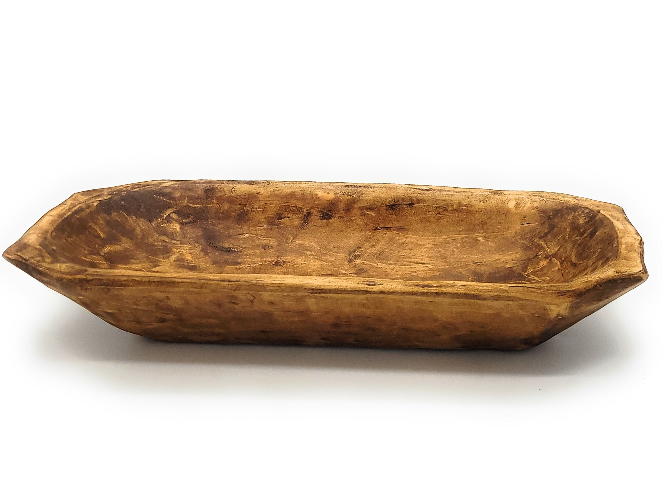 Farmhouse Rustic Dough Bowl With Handles- The Big Horn- Two Sizes - Ranch Junkie Mercantile LLC