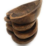 5"- 6" Itty Bitty Wood Heart Bowl Rustic White Farmhouse Brown - Ranch Junkie Mercantile LLC