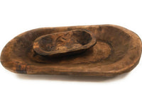 Bundle Deal- Weston 19"-22" Long Decorative Wood Dough Bowl + 9"-10" Long Mini Dough Bowl - Two Colors Available - Ranch Junkie Mercantile LLC 