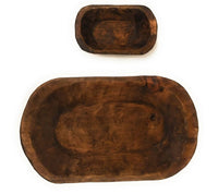 Bundle Deal- Weston 19"-22" Long Decorative Wood Dough Bowl + 9"-10" Long Mini Dough Bowl - Two Colors Available - Ranch Junkie Mercantile LLC 