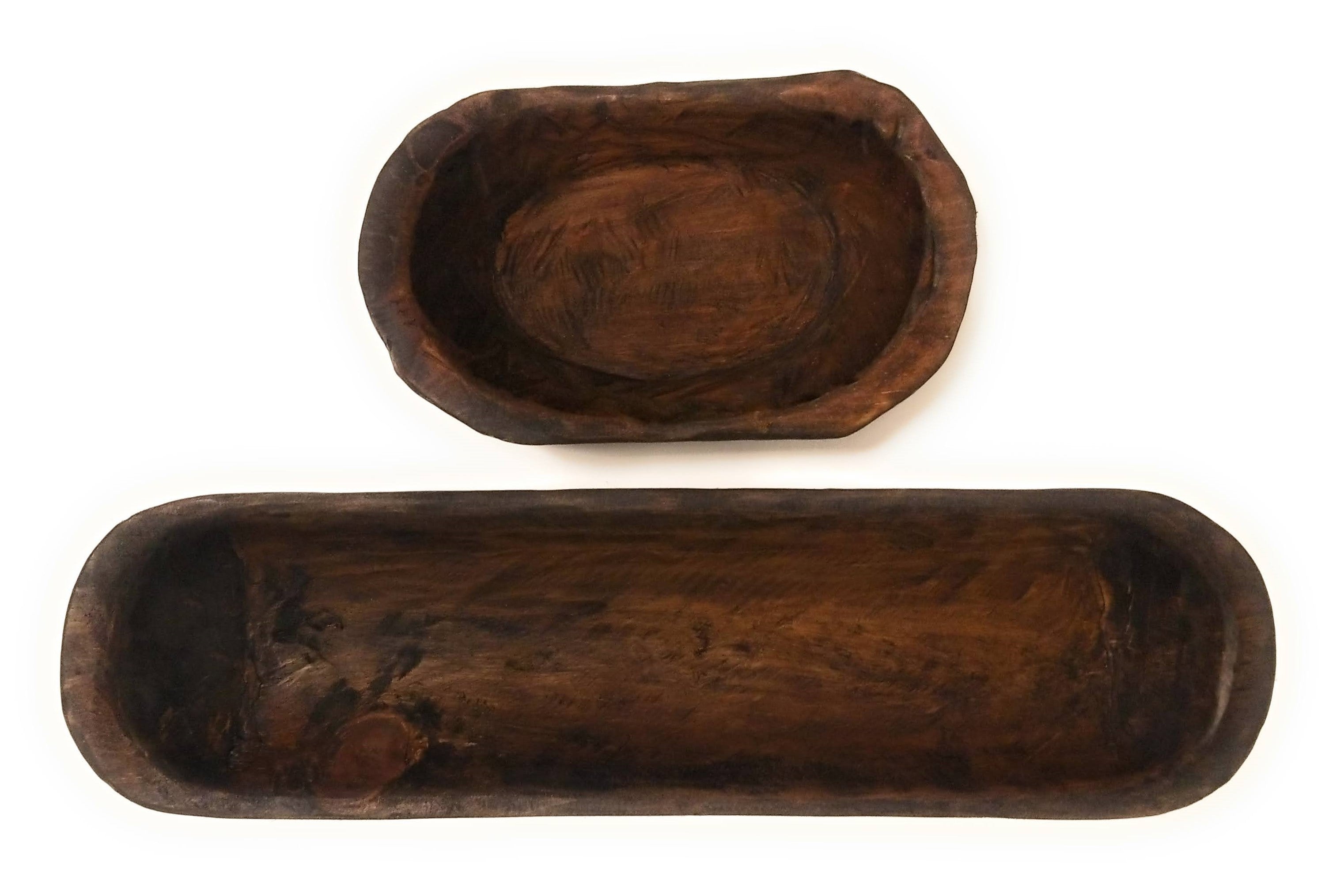 Bundle Deal-16.5"-21.5" Long New Dawn + 9"-10" Long Itty Bitty Wood Dough Bowl Bundle- Three Colors To Choose From - Ranch Junkie Mercantile LLC 