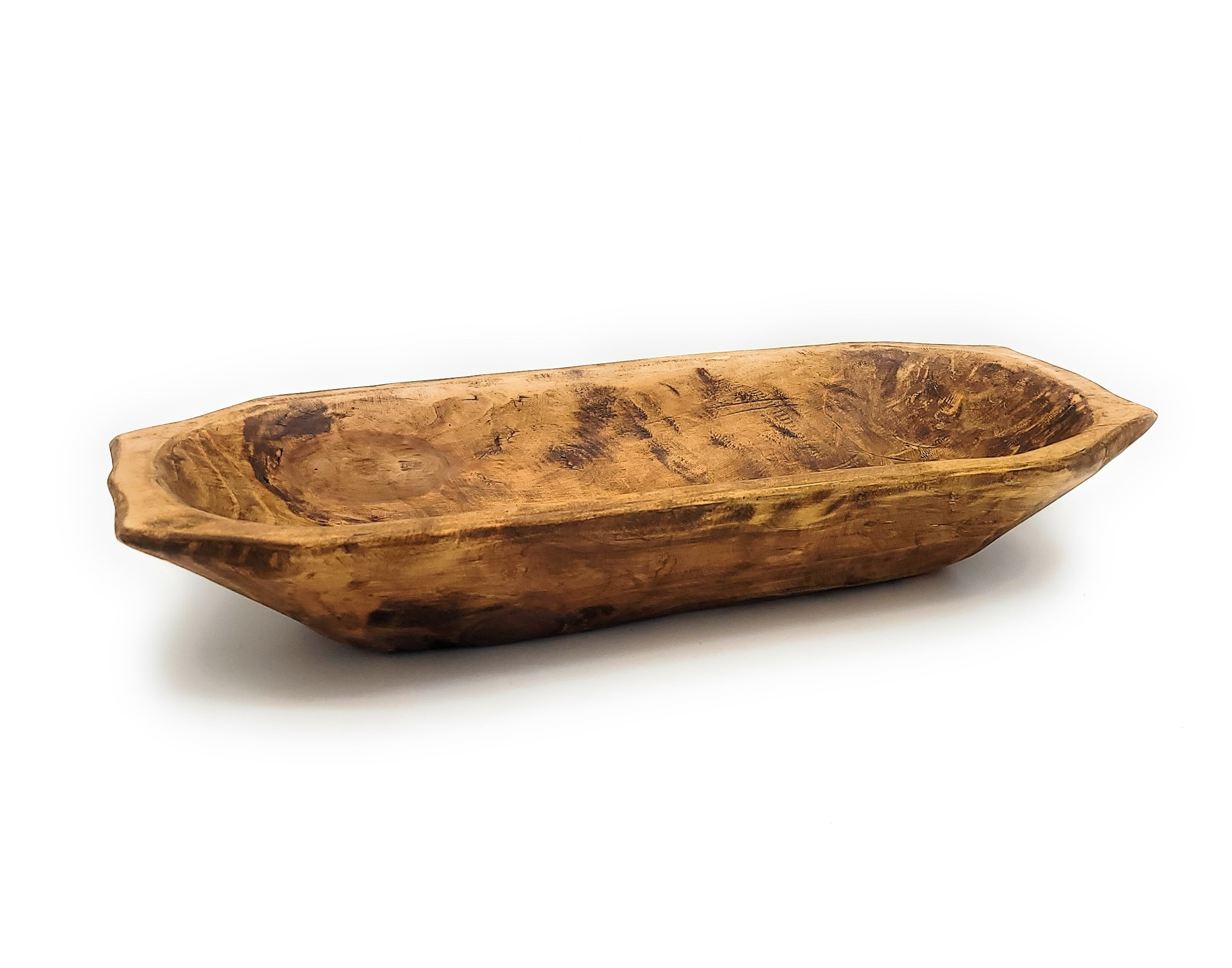 Farmhouse Rustic Dough Bowl With Handles- The Big Horn- Two Sizes - Ranch Junkie Mercantile LLC