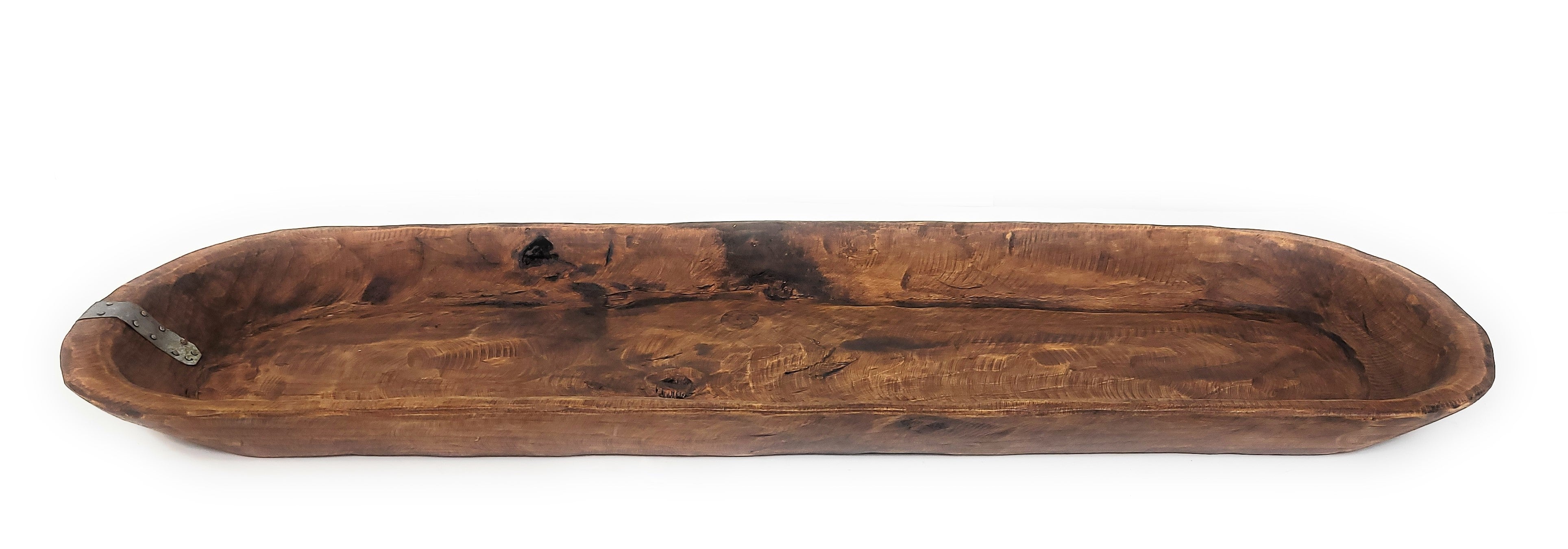 38"-40" Long Extra Large Wood Dough Bowl-Industrial Extra Long Wood Decorative Bowl- The Industrial Big Bend Large Dough Bowl - Ranch Junkie Mercantile LLC