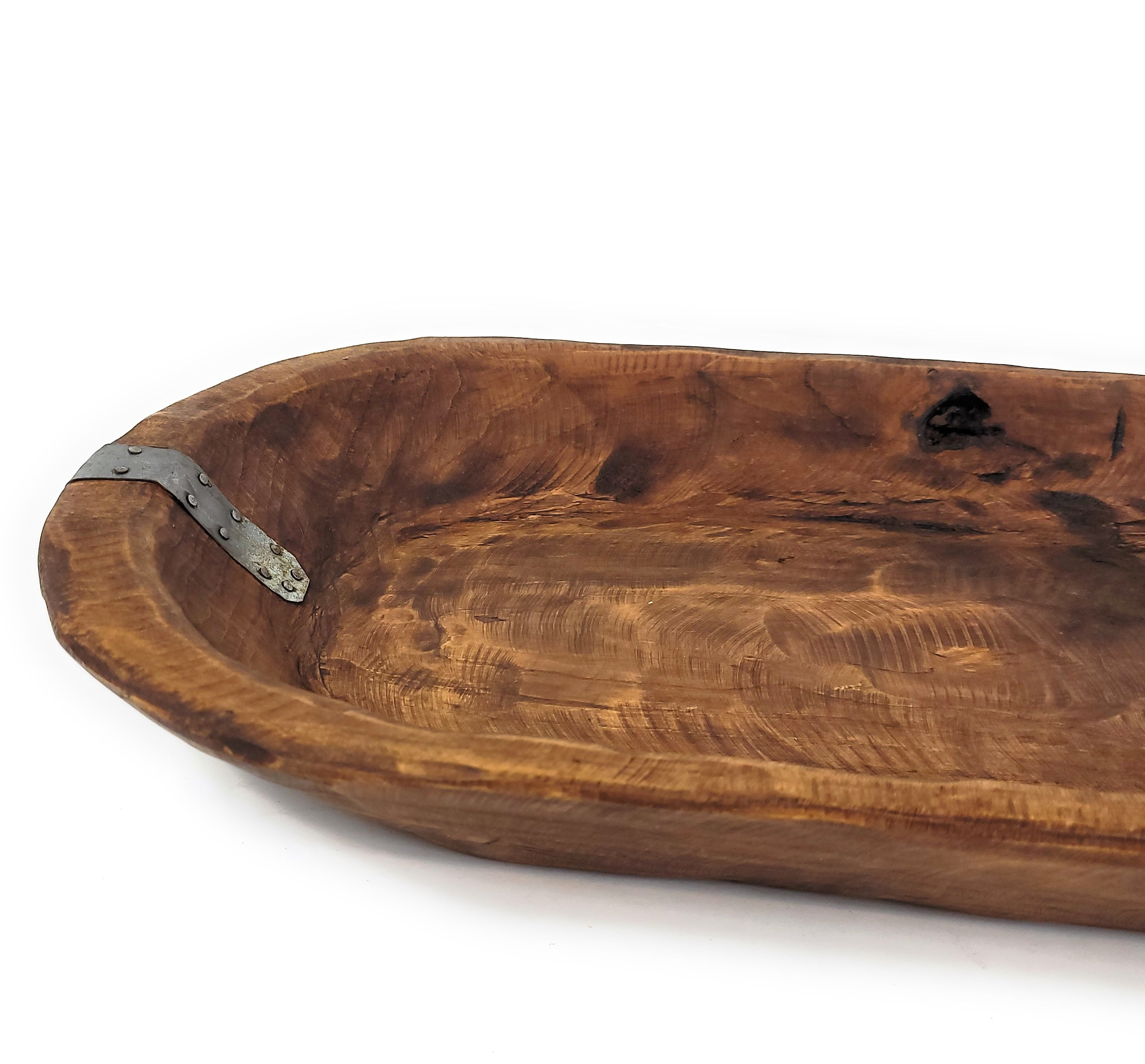 38"-40" Long Extra Large Wood Dough Bowl-Industrial Extra Long Wood Decorative Bowl- The Industrial Big Bend Large Dough Bowl - Ranch Junkie Mercantile LLC