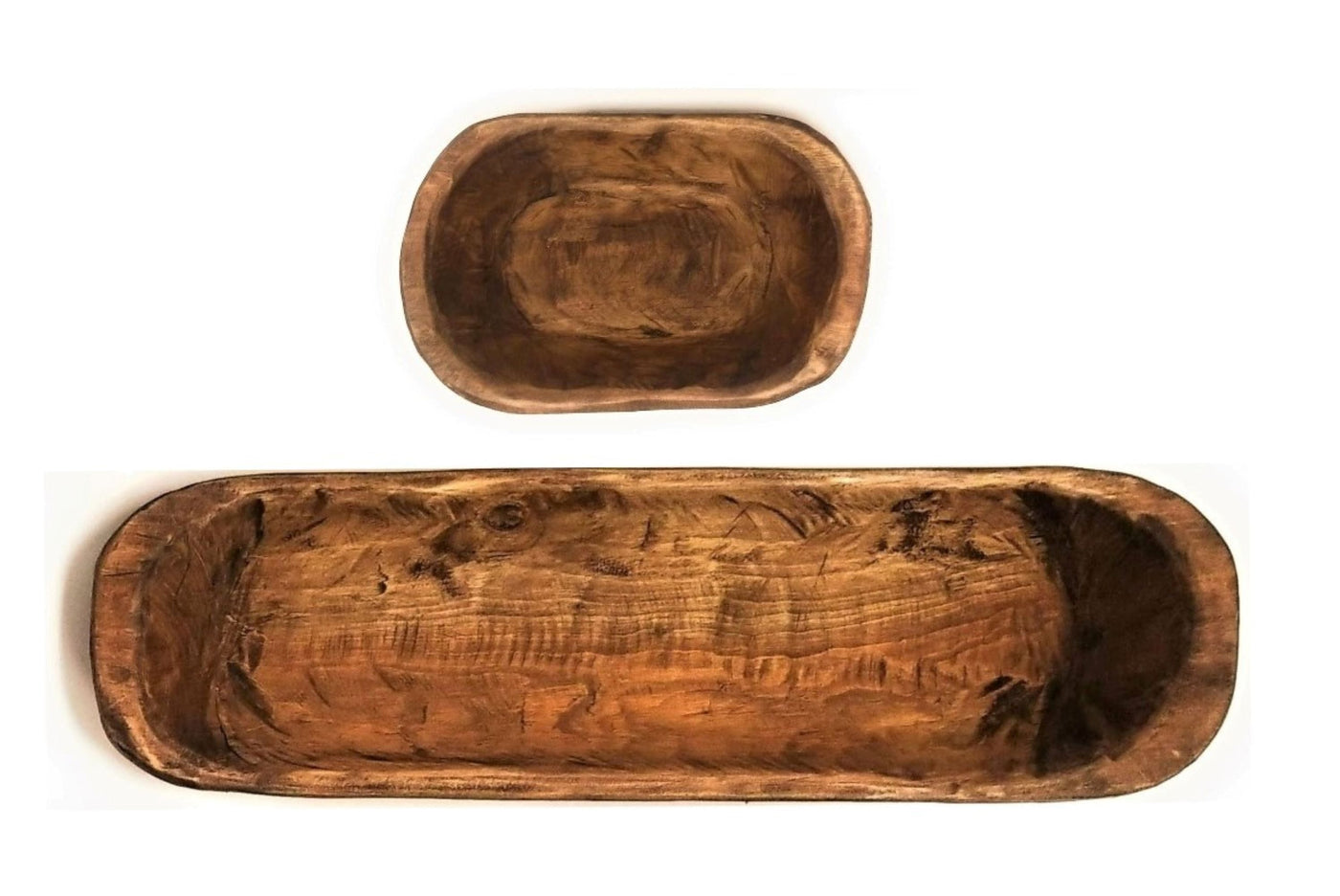 Bundle Deal-16.5"-21.5" Long New Dawn + 9"-10" Long Itty Bitty Wood Dough Bowl Bundle- Three Colors To Choose From - Ranch Junkie Mercantile LLC 
