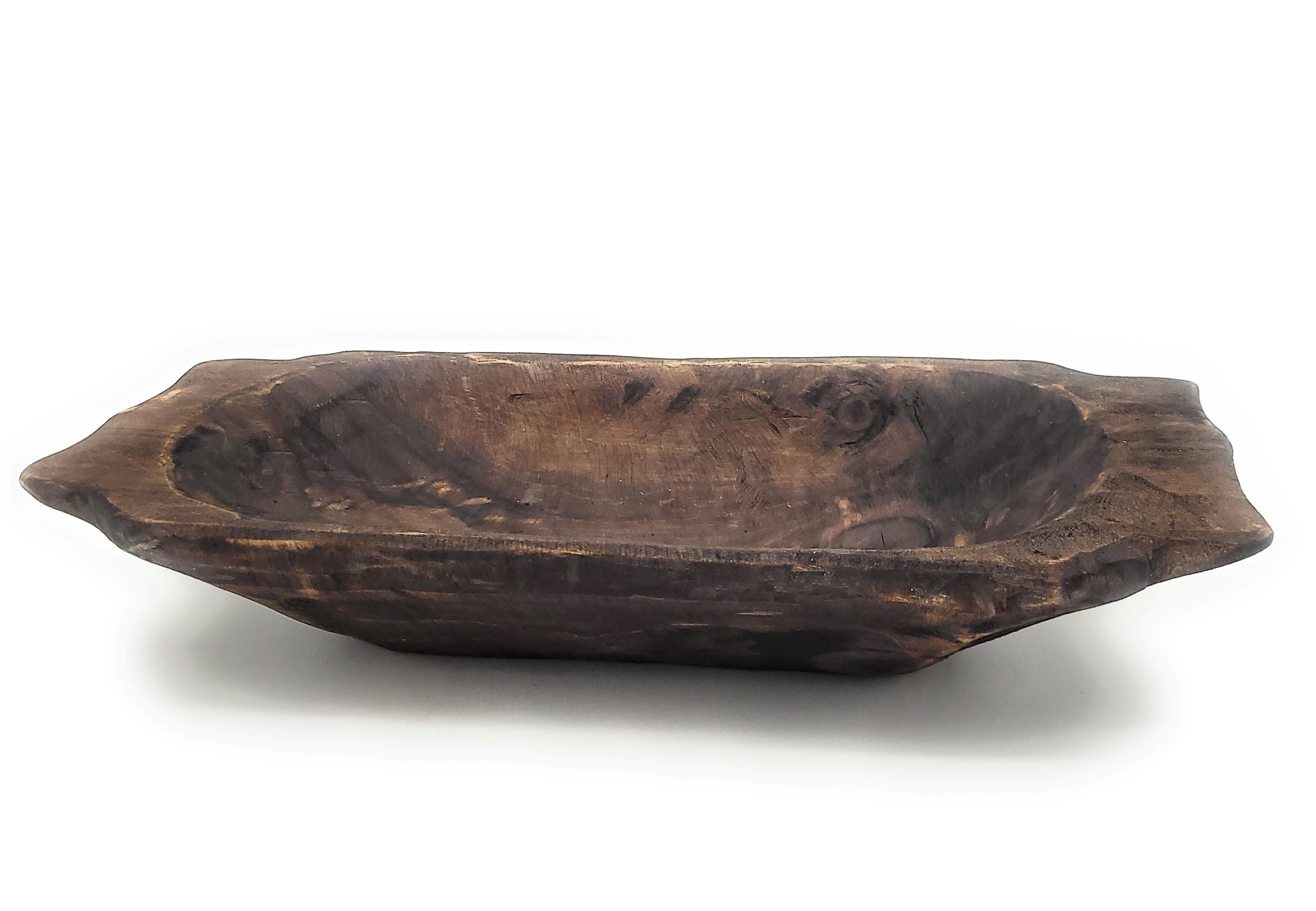 Farmhouse Rustic Dough Bowl With Handles- The Big Horn- Two Sizes - Ranch Junkie Mercantile LLC