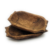Farmhouse Rustic Dough Bowl With Handles- The Big Horn- Two Sizes - Ranch Junkie Mercantile LLC