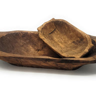 Farmhouse Rustic Dough Bowl With Handles- The Big Horn- Two Sizes - Ranch Junkie Mercantile LLC