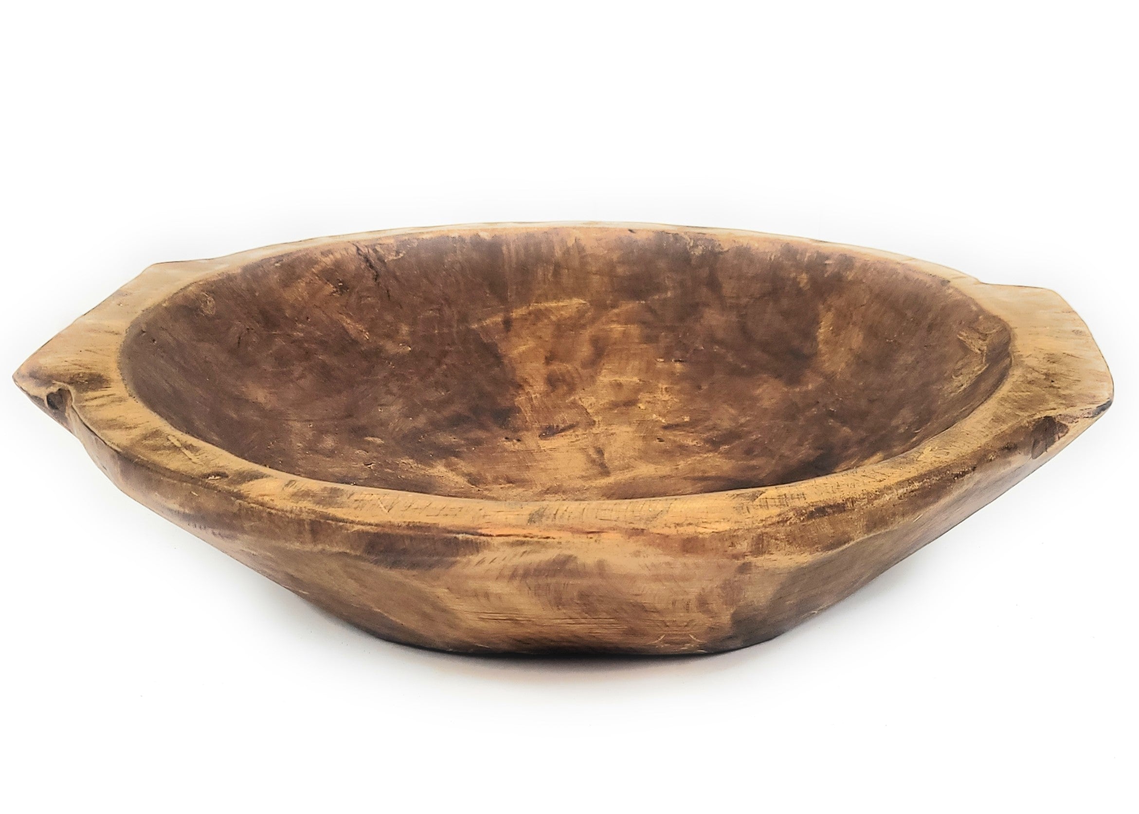 Large Rustic Farmhouse Brown Avocado Dough Bowl -  Large Wood Bread Bowl- The Avocado Decorative Bowl - Ranch Junkie Mercantile LLC