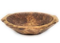 Large Rustic Farmhouse Brown Avocado Dough Bowl -  Large Wood Bread Bowl- The Avocado Decorative Bowl - Ranch Junkie Mercantile LLC 