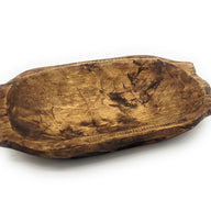 9"-10" Long Itty Bitty Rustic Dough Bowl With Handles- The Mini Big Horn - Ranch Junkie Mercantile LLC