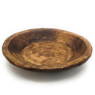 Round Wooden Bowl Dough Bowl Decor- The Ponderosa Farmhouse Brown Bowl - Ranch Junkie Mercantile LLC