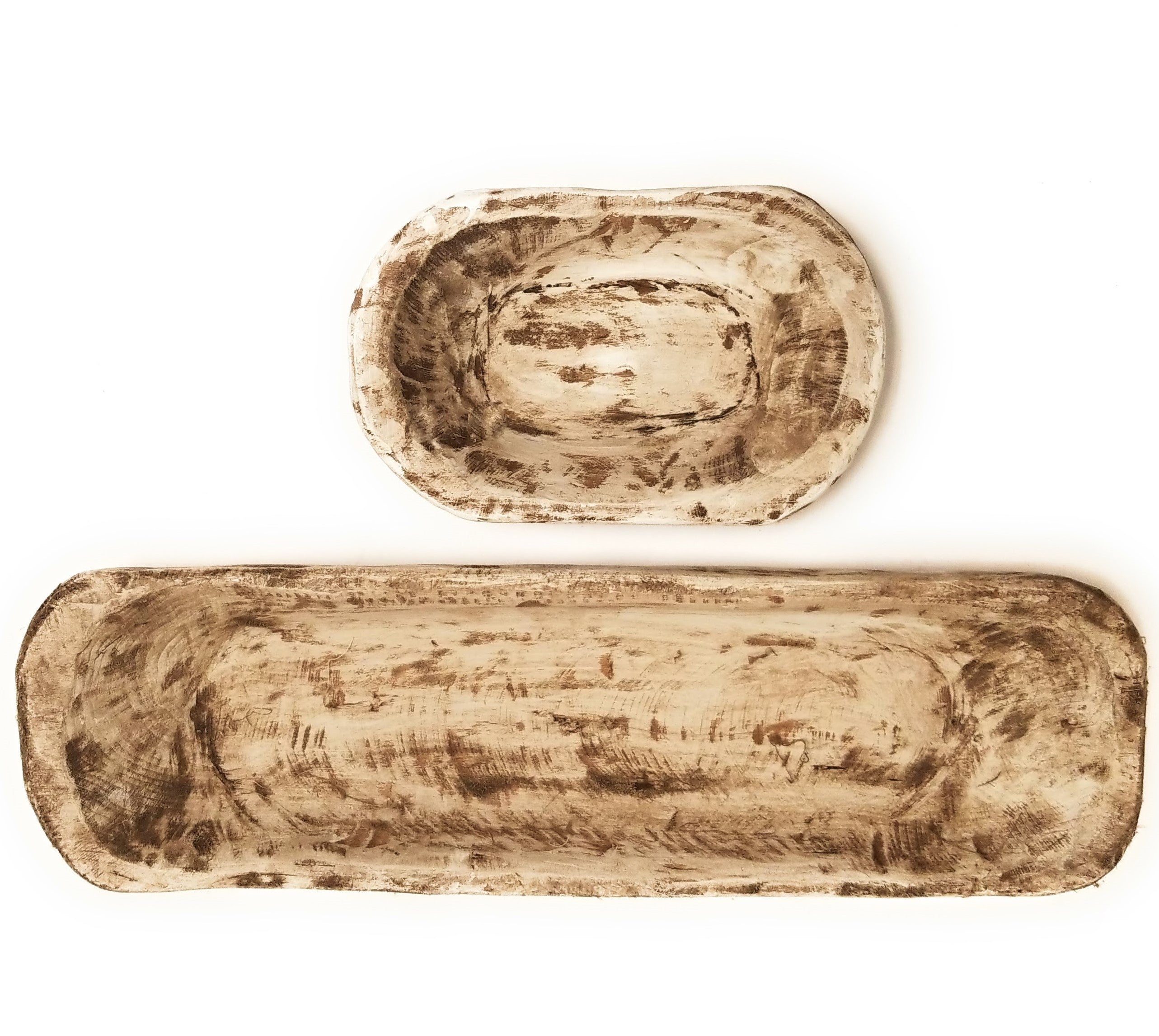 Bundle Deal-16.5"-21.5" Long New Dawn + 9"-10" Long Itty Bitty Wood Dough Bowl Bundle- Three Colors To Choose From - Ranch Junkie Mercantile LLC 