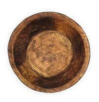 Round Wooden Bowl Dough Bowl Decor- The Ponderosa Farmhouse Brown Bowl - Ranch Junkie Mercantile LLC 