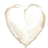 5"- 6" Itty Bitty Wood Heart Bowl Rustic White Farmhouse Brown - Ranch Junkie Mercantile LLC