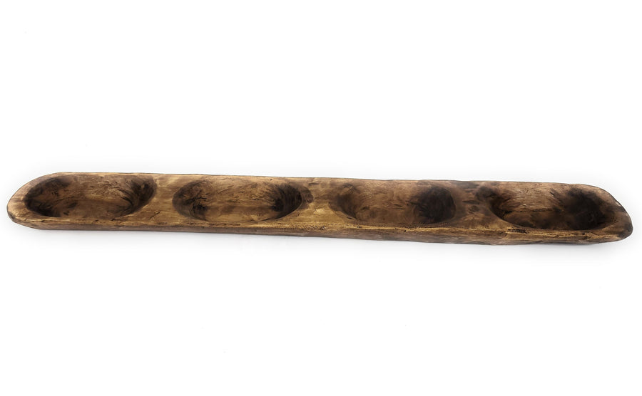 Unique Rounded Edge Extra Long Crimson Wood Dough Bowl_Long Wood Decorative Bowl_The Crimson Rounded Edge Bowl - Ranch Junkie Mercantile LLC 