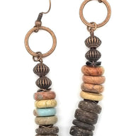Aqua Terra and Wood Earrings - Ranch Junkie Mercantile LLC