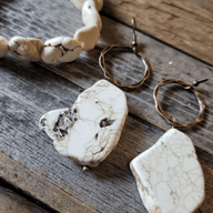 Chunky Slab Stone Earrings Turquoise Earrings - Ranch Junkie Mercantile LLC