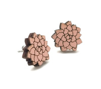 Wood Flowers Stud Earrings - Five Colors To Choose From - Ranch Junkie Mercantile LLC 