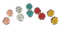 Wood Flowers Stud Earrings - Five Colors To Choose From - Ranch Junkie Mercantile LLC 
