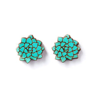 Wood Flowers Stud Earrings - Five Colors To Choose From - Ranch Junkie Mercantile LLC 
