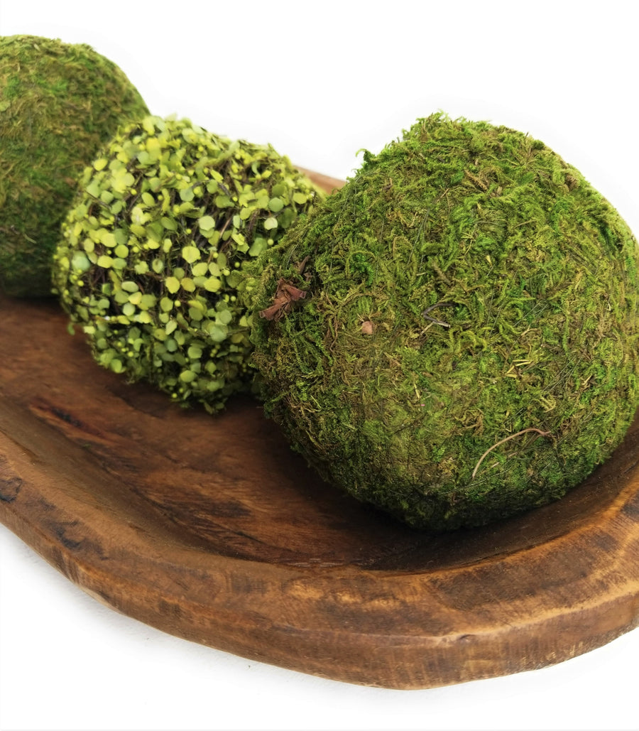 4 Inch Twig + Green Leaf Decorative Bowl Filler Balls - Ranch Junkie Mercantile LLC