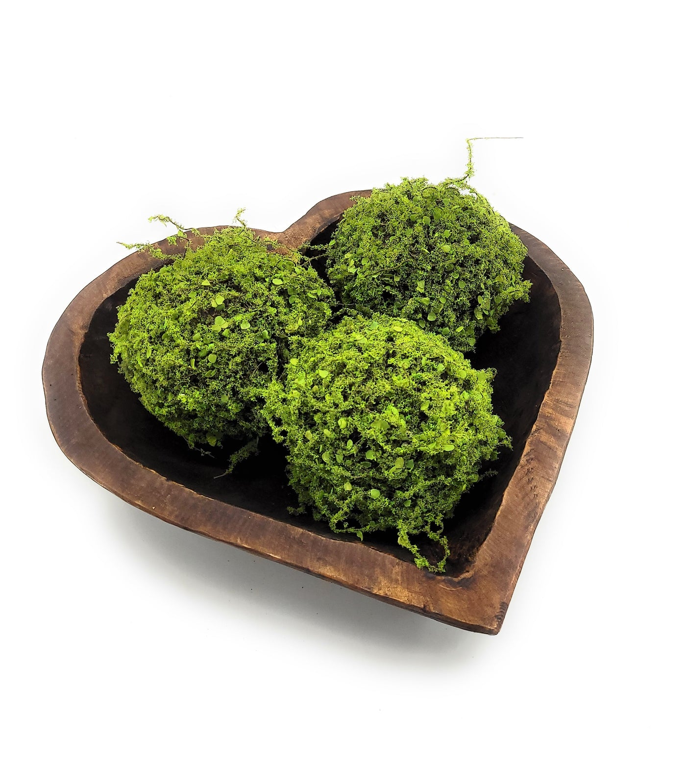 Natural Green Faux Moss Ball Decorative Bowl Filler - Set of 3