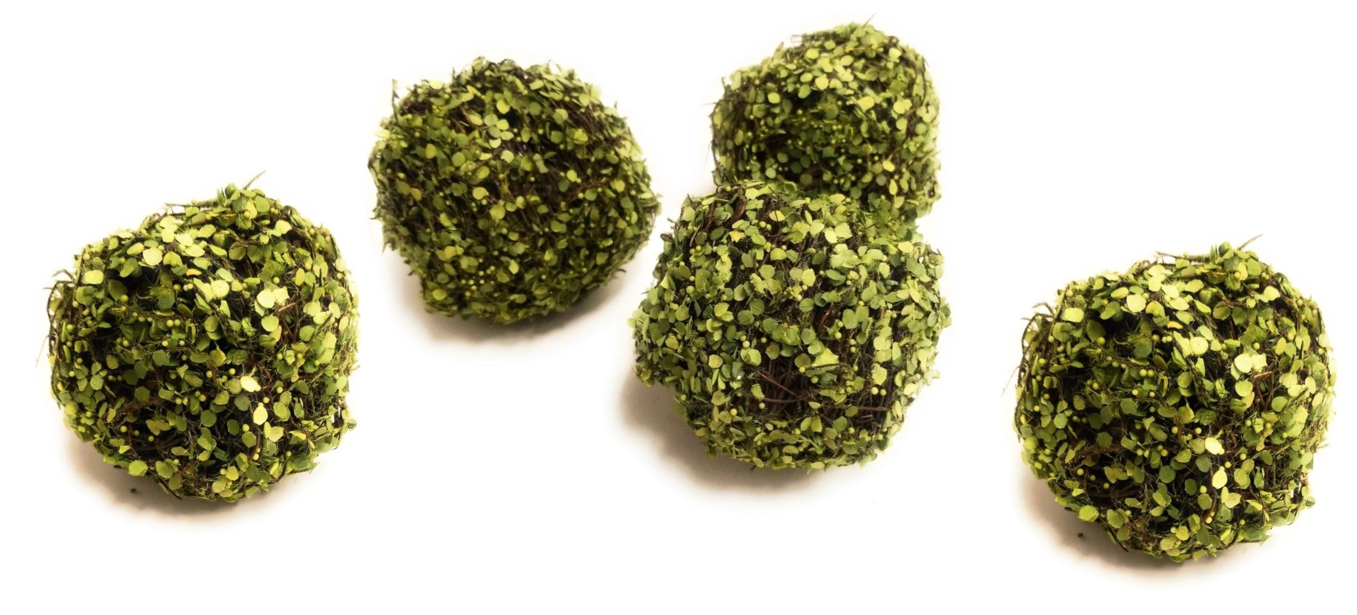 4 Inch Twig + Green Leaf Decorative Bowl Filler Balls - Ranch Junkie Mercantile LLC