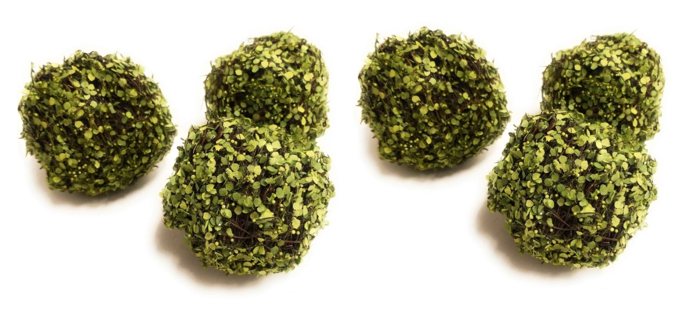 4 Inch Twig + Green Leaf Decorative Bowl Filler Balls - Ranch Junkie Mercantile LLC 