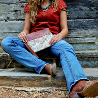 The Highlands Genuine Cowhide Wristlet Clutch Bag - Ranch Junkie Mercantile LLC