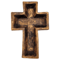Bundle Deal Copper Cross Earrings + Handcrafted Cross Wood Bowl - Ranch Junkie Mercantile LLC 