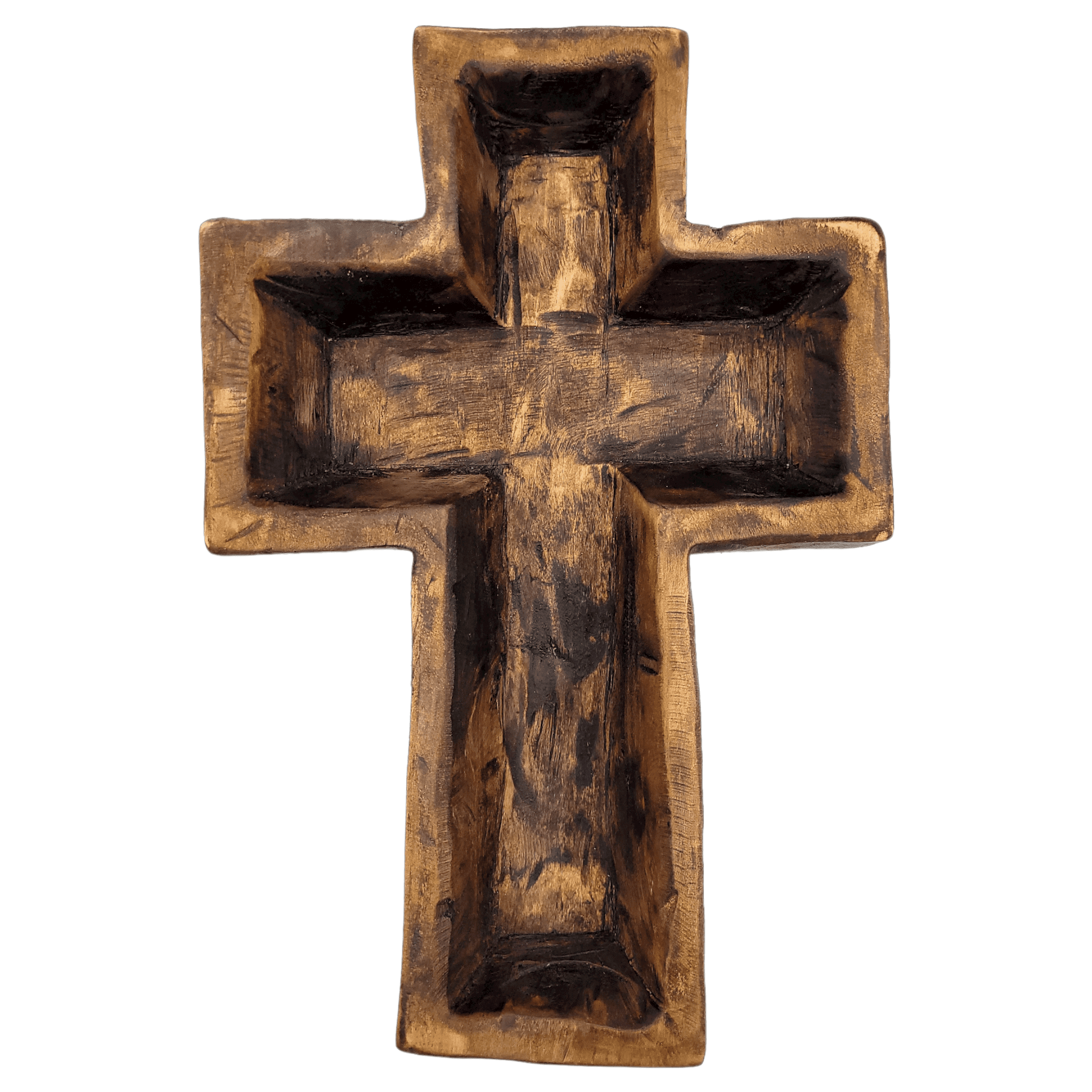 Bundle Deal Copper Cross Earrings + Handcrafted Cross Wood Bowl - Ranch Junkie Mercantile LLC 