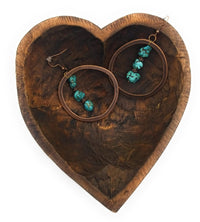 Copper Hoop Earrings with Blue Turquoise and Copper - Ranch Junkie Mercantile LLC 