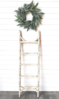 Farmhouse Blanket Ladder 5 Foot Or 6 Foot Blanket Ladder Rustic White - Ranch Junkie Mercantile LLC