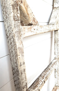 Farmhouse Blanket Ladder 5 Foot Or 6 Foot Blanket Ladder Rustic White - Ranch Junkie Mercantile LLC