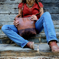 Denali Vintage Saddle Two Tone Large Crossbody Bag - Ranch Junkie Mercantile LLC
