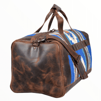 Dakota Southwestern Saddle Blanket Aztec Weekender Leather Duffel Bag - Ranch Junkie Mercantile LLC