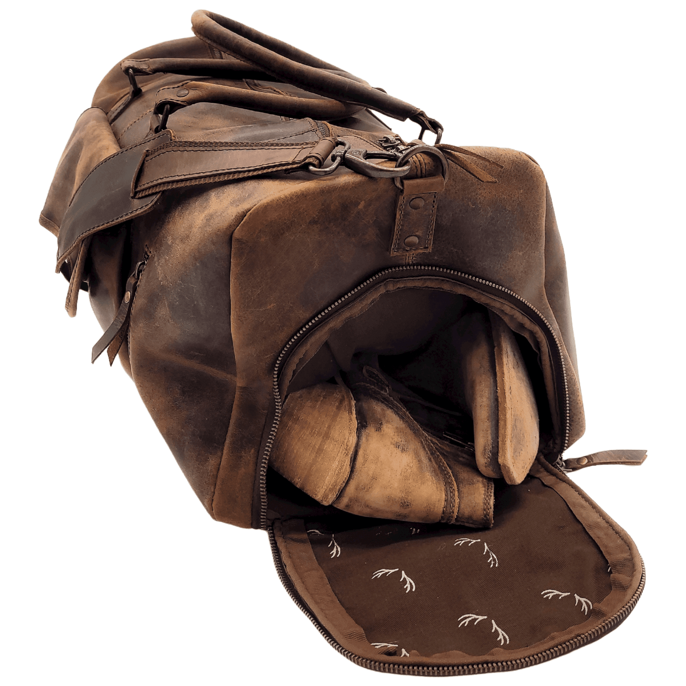 The Denali Vintage Saddle Leather Weekender Duffel Bag - Ranch Junkie Mercantile LLC