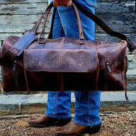 The Denali Vintage Saddle Leather Weekender Duffel Bag - Ranch Junkie Mercantile LLC