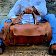 The Denali Vintage Saddle Leather Weekender Duffel Bag - Ranch Junkie Mercantile LLC