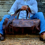 The Denali Vintage Saddle Leather Weekender Duffel Bag - Ranch Junkie Mercantile LLC