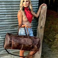 The Denali Vintage Saddle Leather Weekender Duffel Bag - Ranch Junkie Mercantile LLC