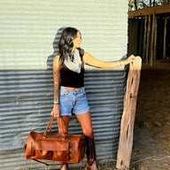 The Denali Vintage Saddle Leather Weekender Duffel Bag - Ranch Junkie Mercantile LLC