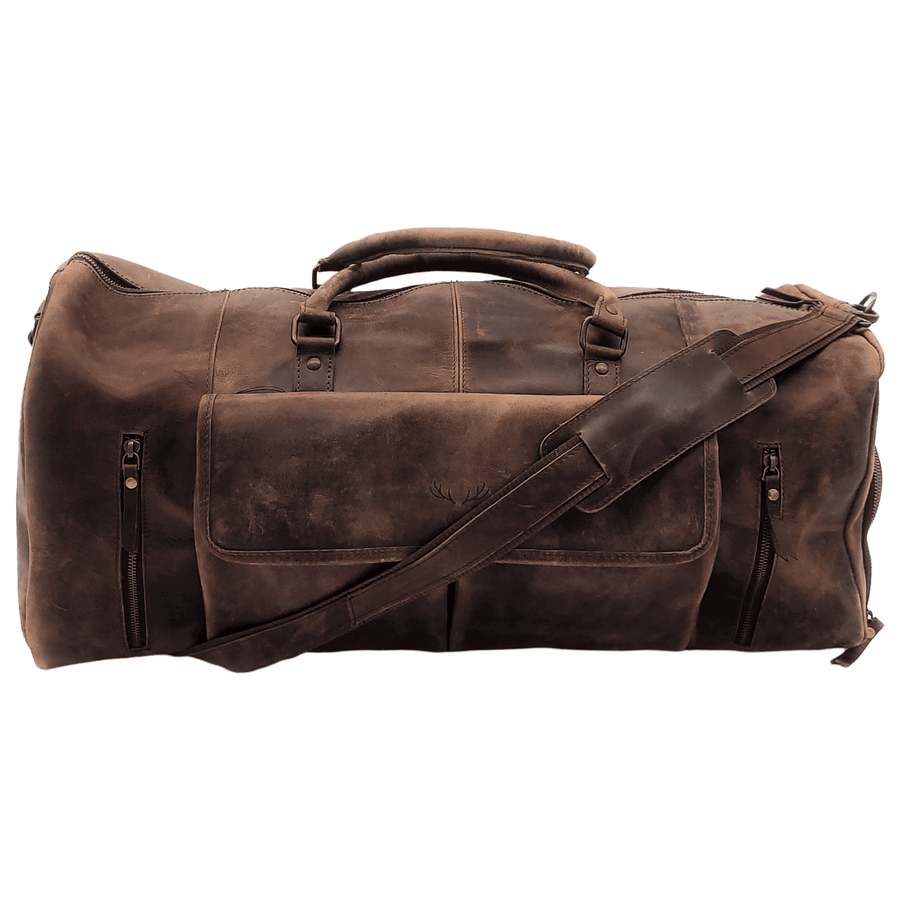Denali Vintage Saddle Leather Weekender Leather Duffel Bag - Ranch Junkie Mercantile LLC 